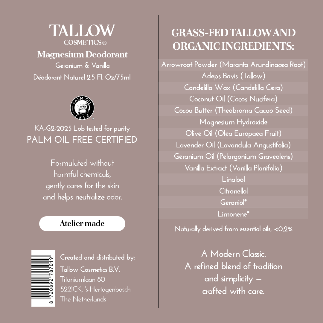 NEW! Natural Deodorant - Geranium & Vanilla